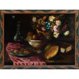 Summer Still Life of Flowers and Fruits, 19th century Italian school