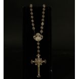 Rosary in 1 cm silver filigree beads, 19th century