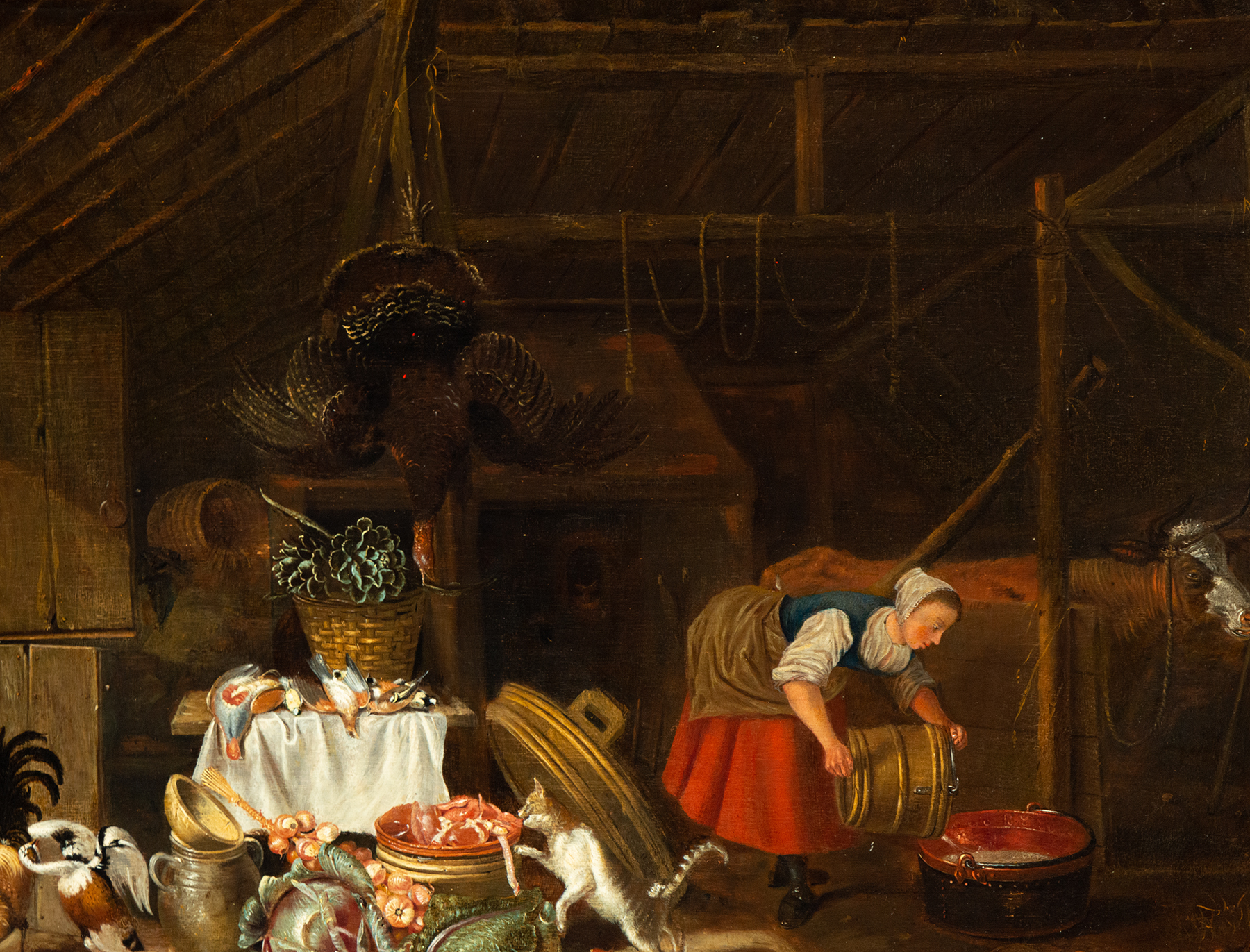 Dutch pantry, oil on panel, 17th century Dutch school - Image 2 of 6