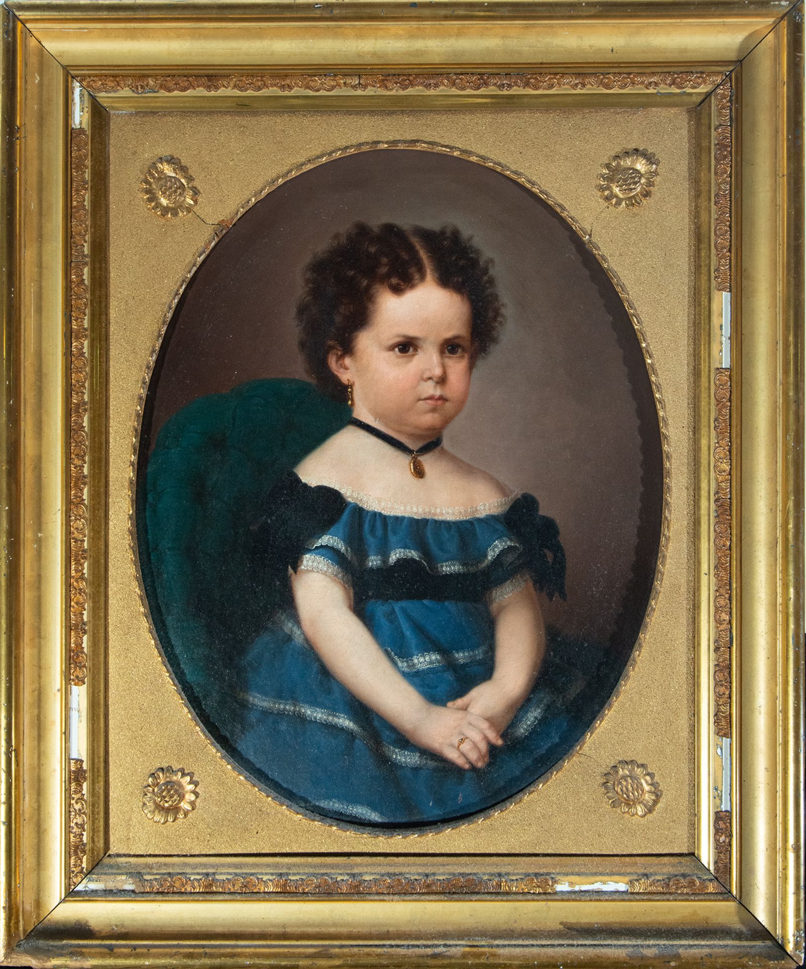 Portrait of a Girl in Oval, 19th century Spanish school