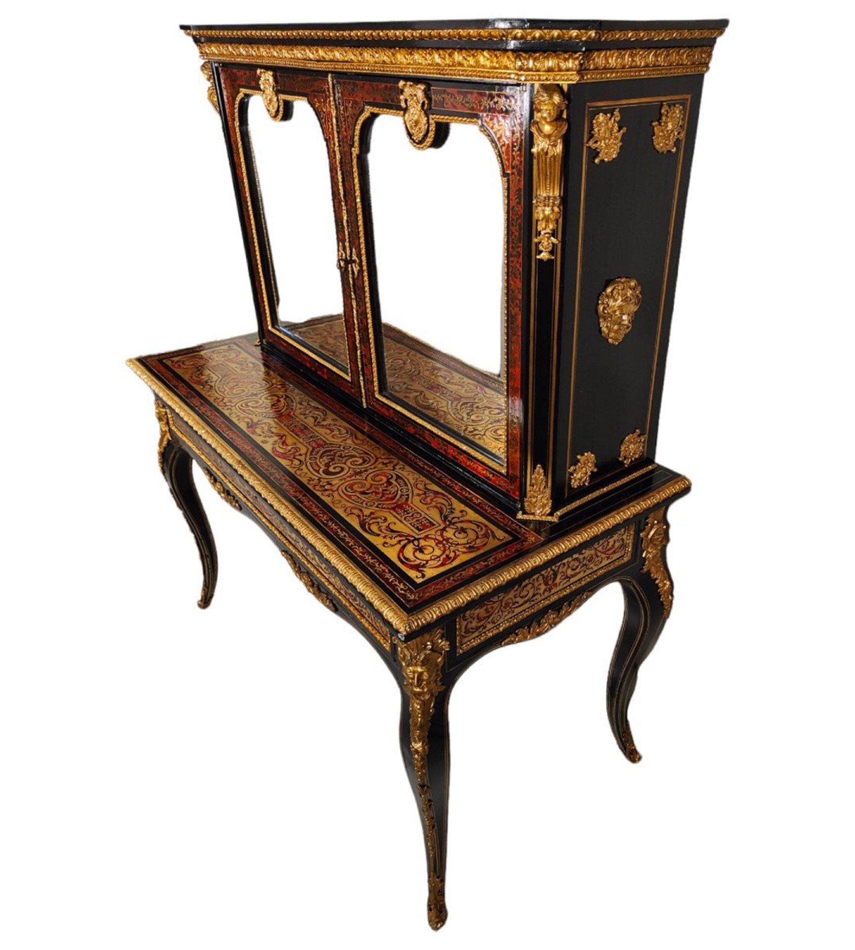 Boulle Bonheur Du Jour cabinet, 19th century - Image 3 of 6