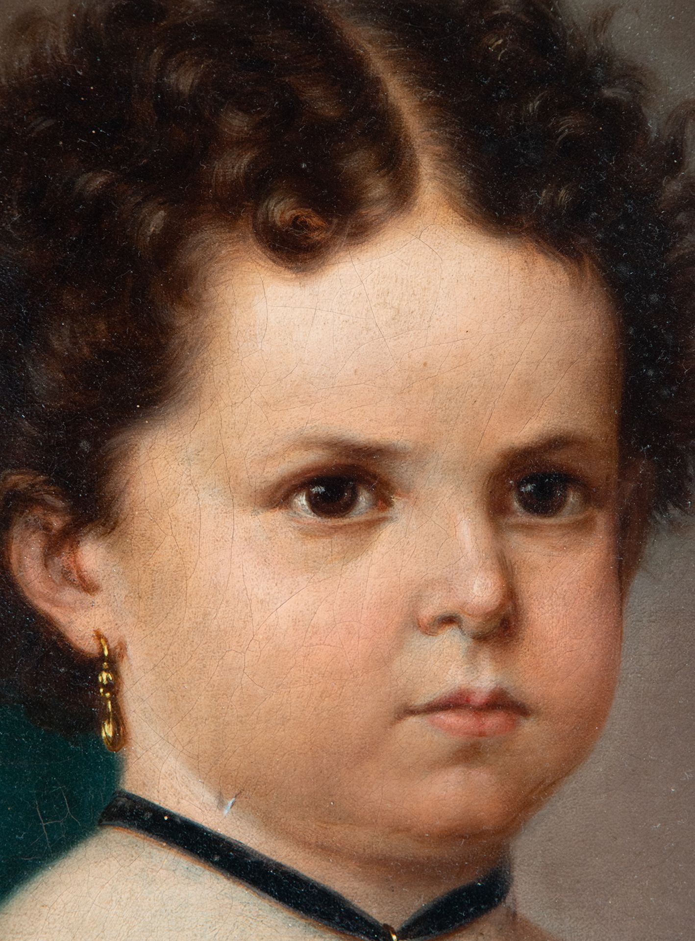 Portrait of a Girl in Oval, 19th century Spanish school - Image 3 of 4