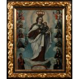 The Virgin with the Saints of Mount Carmel, 18th century Novohispanic colonial school