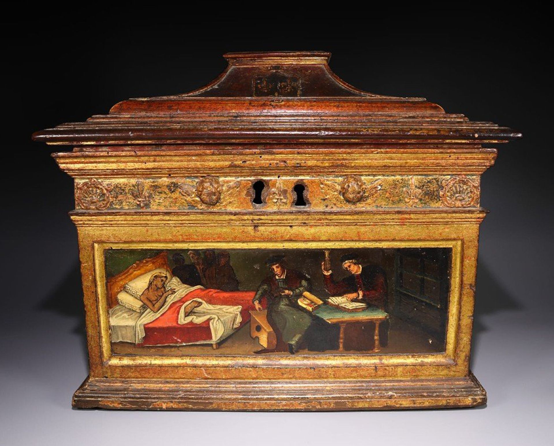 Rare Italian Medical Chest of the Renaissance, Milan or Vizcaya, made by the house of Medinaceli, he - Image 4 of 10