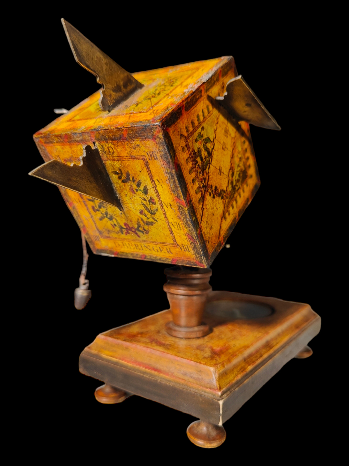Portable cube sundial David Beringer Ca. 1780–1821, 18th - 19th century