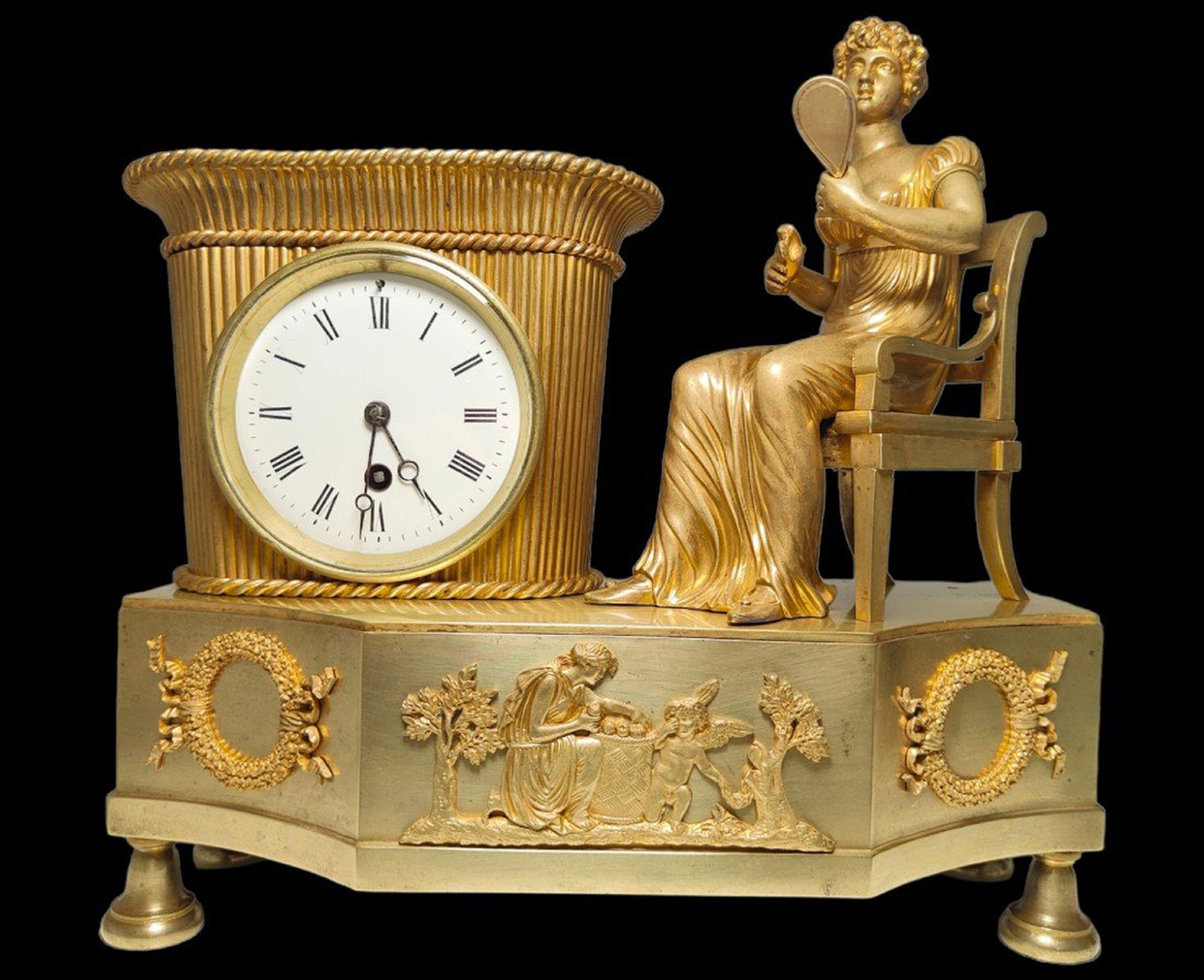 French gilt bronze table clock, 19th century - Image 2 of 4