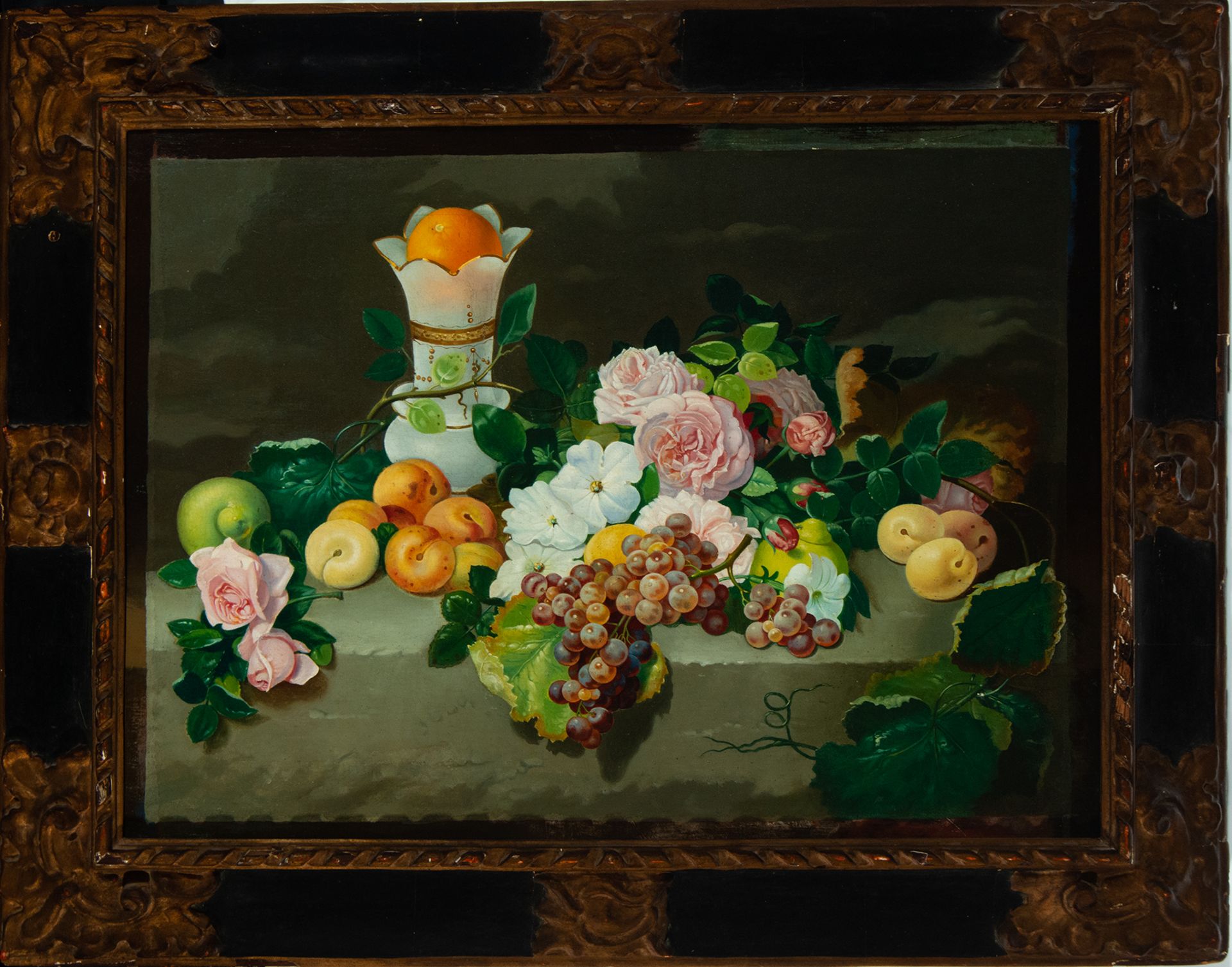 Still life, with a Baroque frame from the 17th century