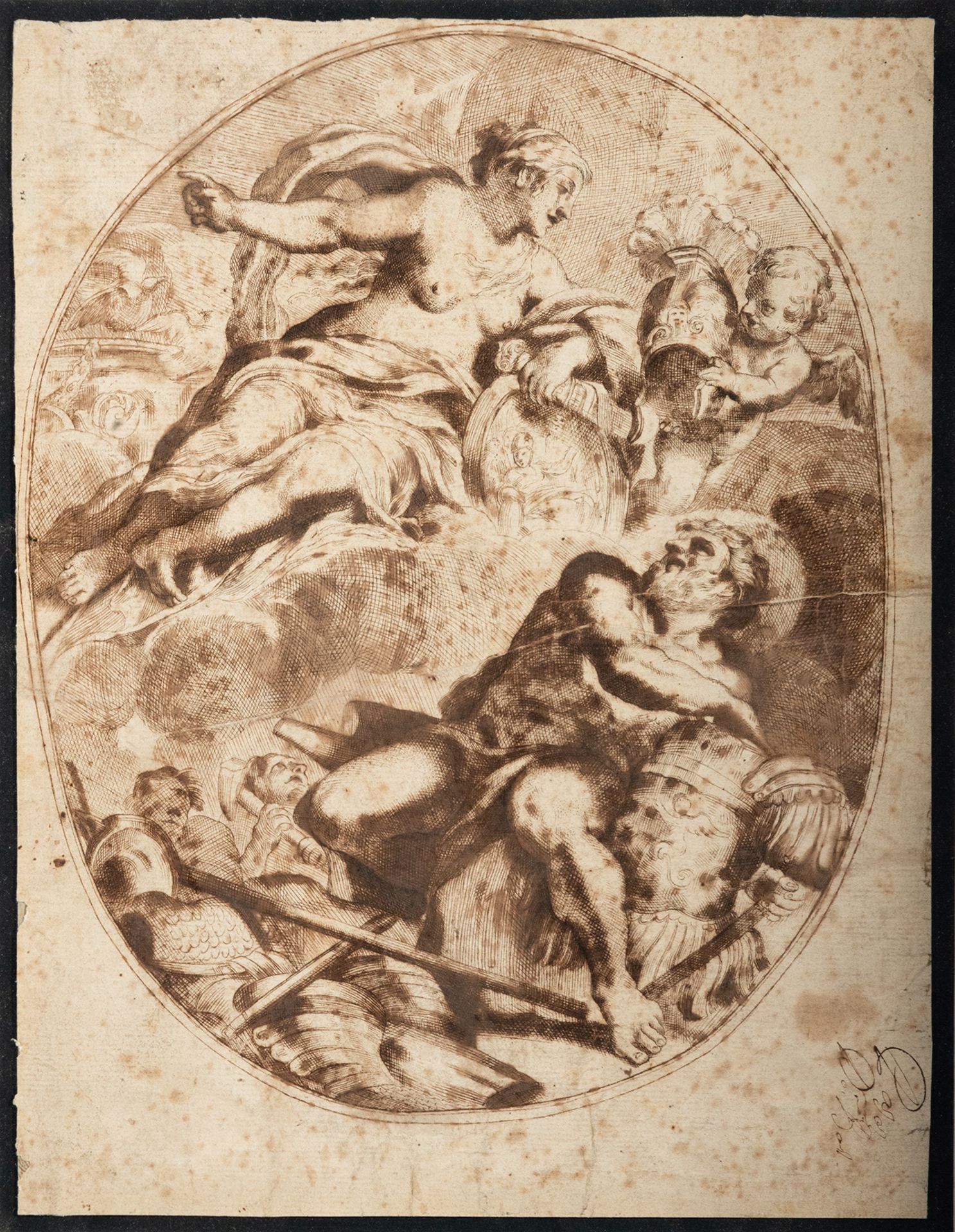 Pietro da Cortona (Cortona, November 1, 1596-Rome, May 16, 1669), Marte and Rea Silvia, signed - Image 2 of 8