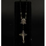 Rosary with Christ in silver and silver filigree, 19th century