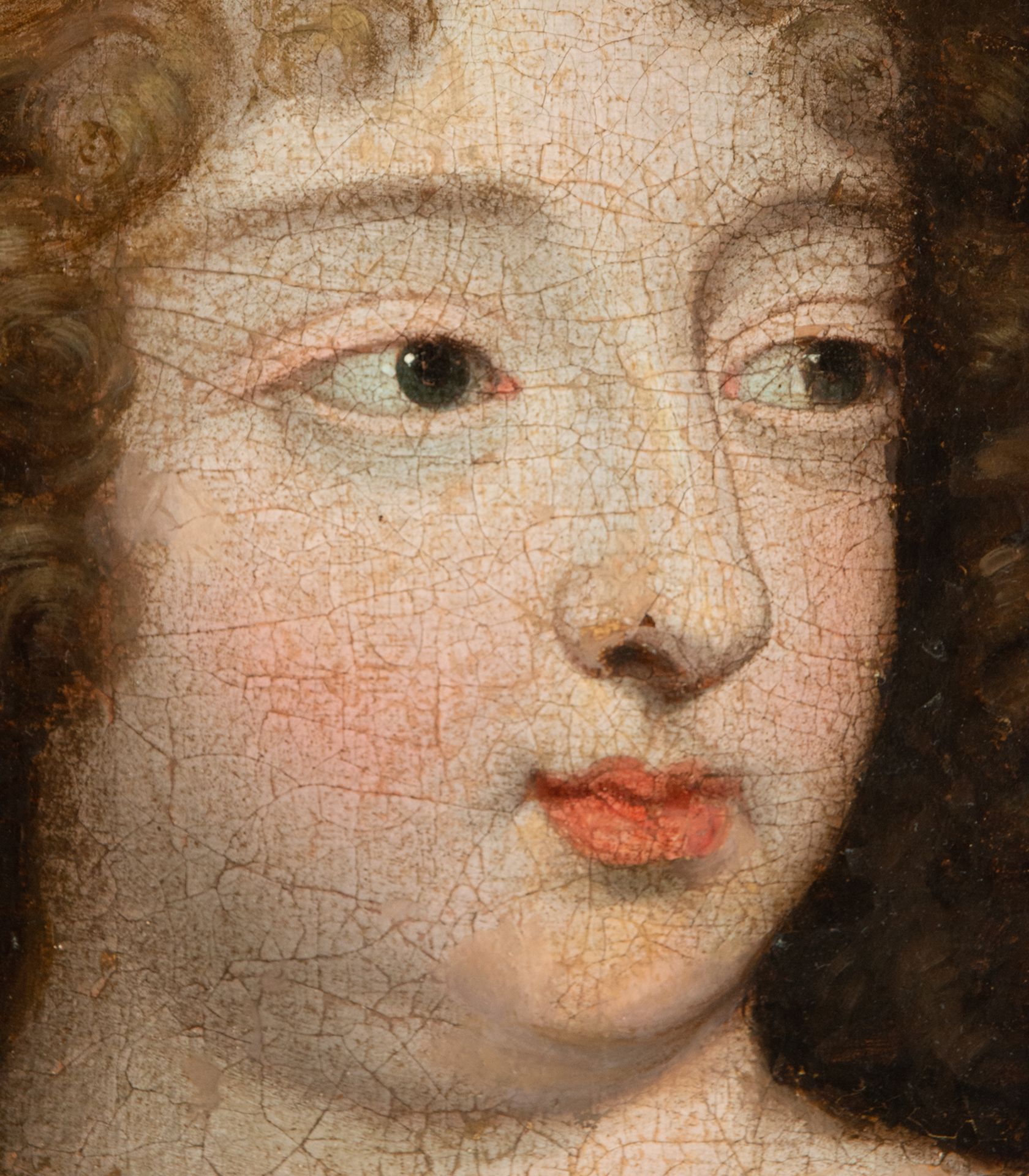 Attributed to the Workshop of Pierre Mignard, Madamme de Montespan being crowned in her Beauty by Cu - Image 8 of 10