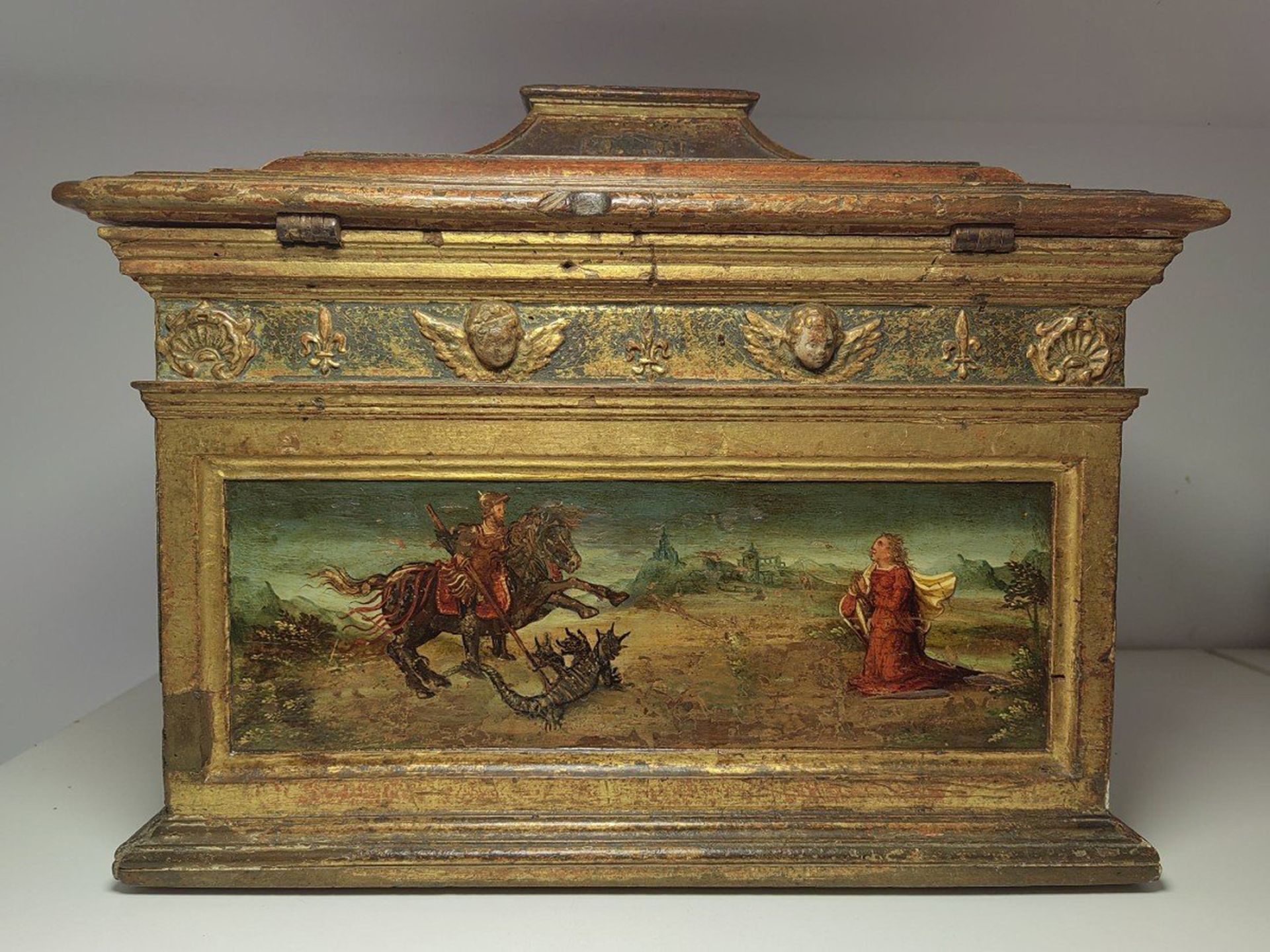 Rare Italian Medical Chest of the Renaissance, Milan or Vizcaya, made by the house of Medinaceli, he - Image 8 of 10