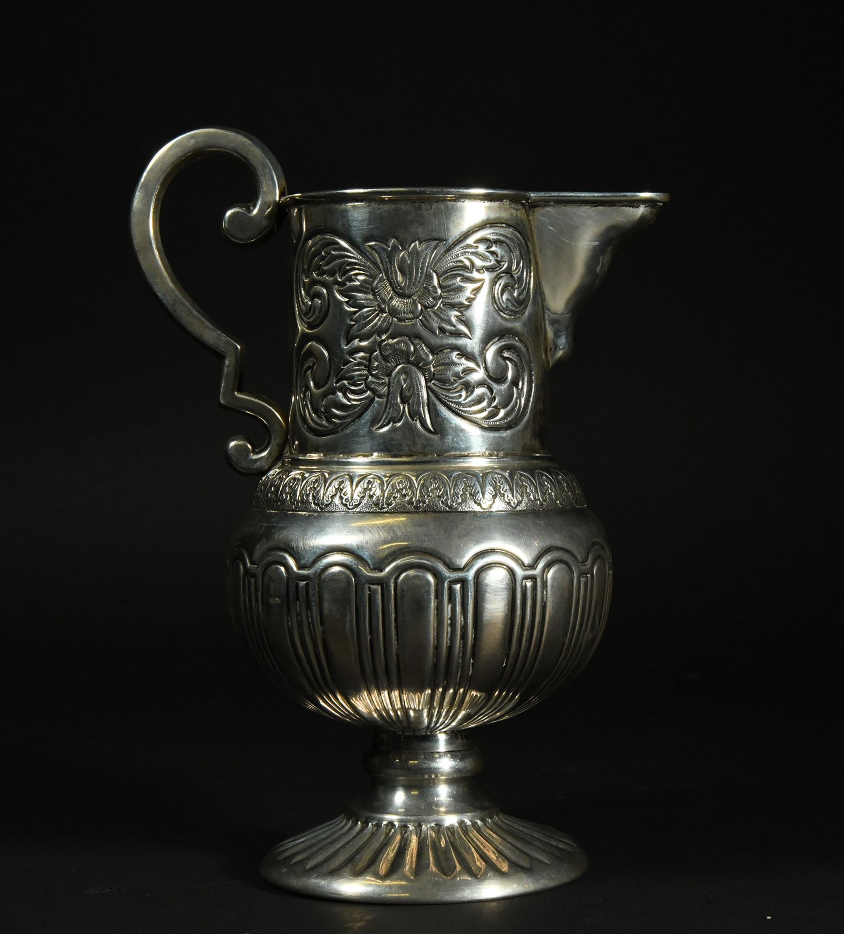 Spanish solid silver jug from the 18th century
