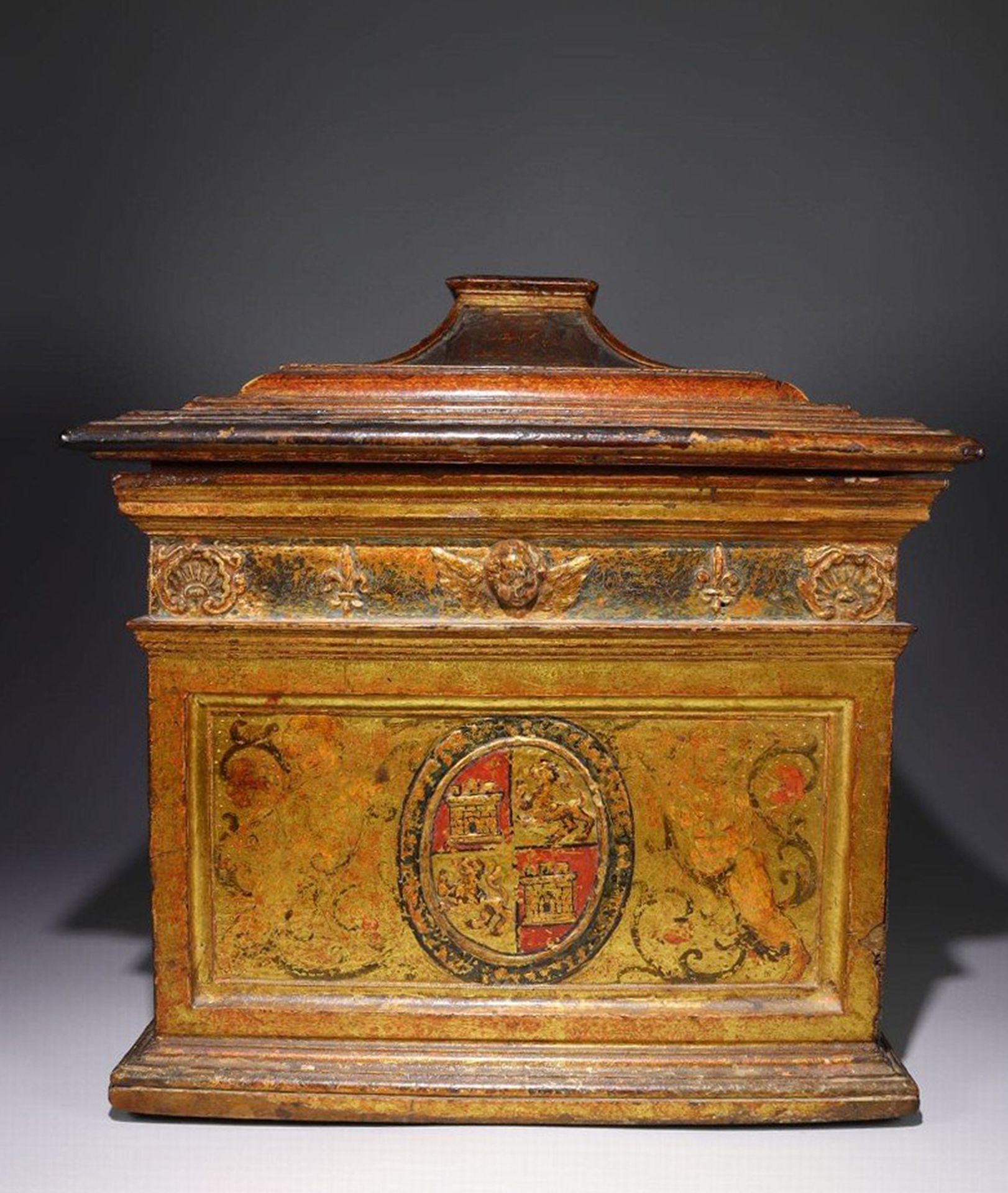 Rare Italian Medical Chest of the Renaissance, Milan or Vizcaya, made by the house of Medinaceli, he - Image 7 of 10
