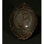 Rare silver-mounted coconut drinking container, 18th century Novohispanic colonial work