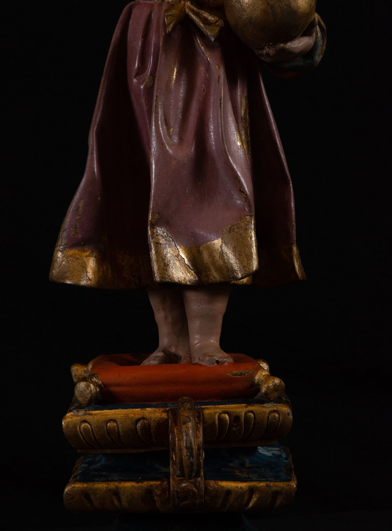 Infant Jesus Salvator Mundi, New Spanish colonial work from the second half of the 17th century, Mex - Image 3 of 7