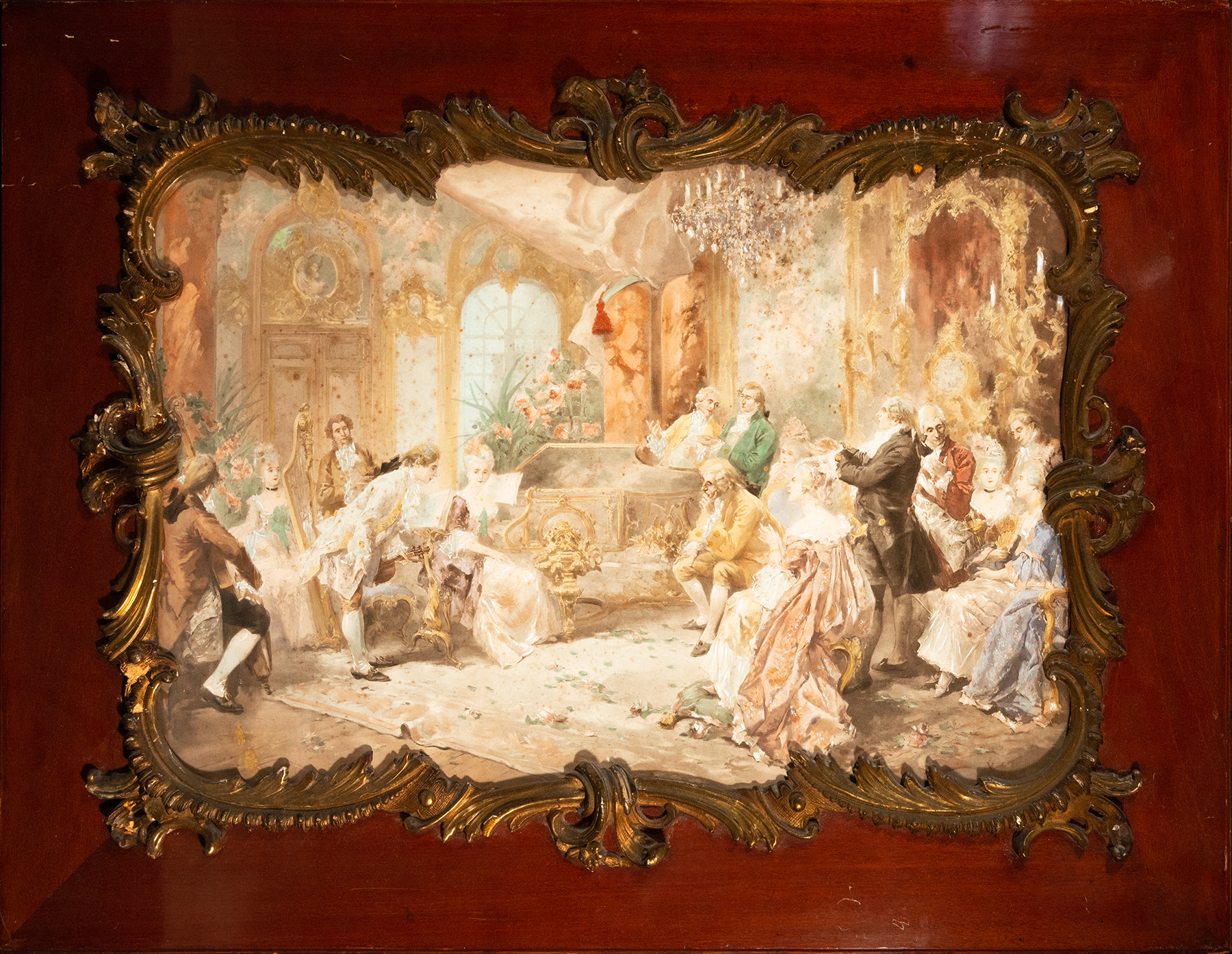 2 Exceptional Gallant Scene in the Interior of the Palace, Vicente de Paredes (Valencia, 1845-Paris,
