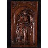 Altar Door with Santiago Pilgrim Apostle in relief, 16th century