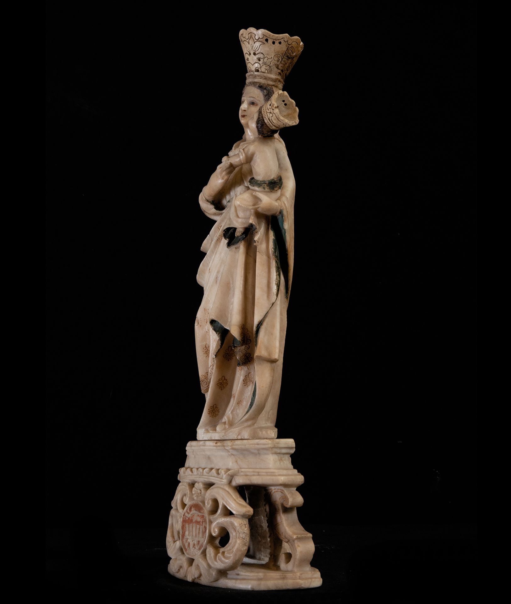 Madonna of Trapani, alabaster sculpture, 17th century Italian school - Image 3 of 5