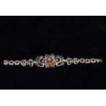 Important Art Nouveau lady's bracelet in sterling gold and diamonds, early 20th century, WEIGHT 47 g