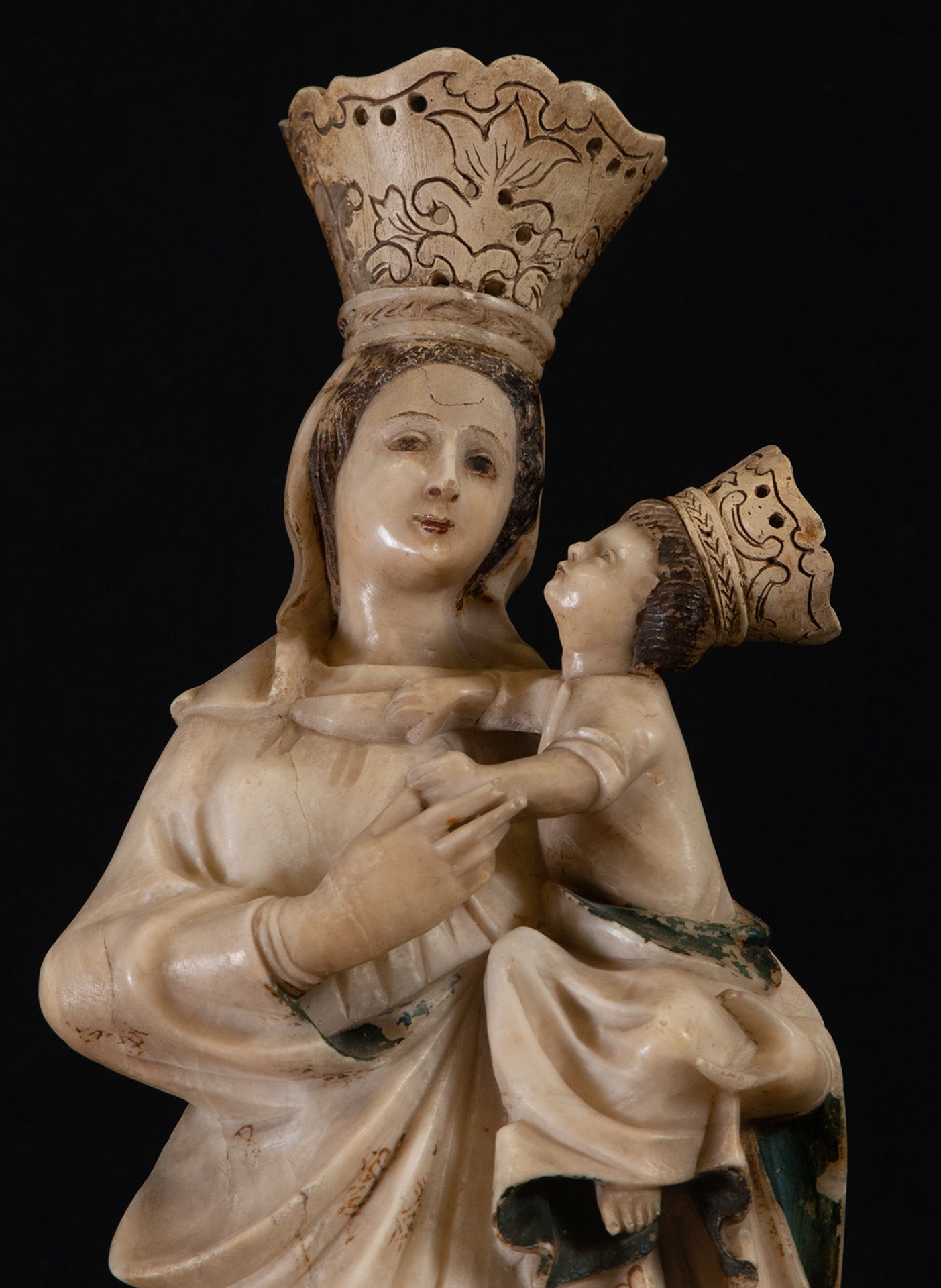 Madonna of Trapani, alabaster sculpture, 17th century Italian school - Image 2 of 5