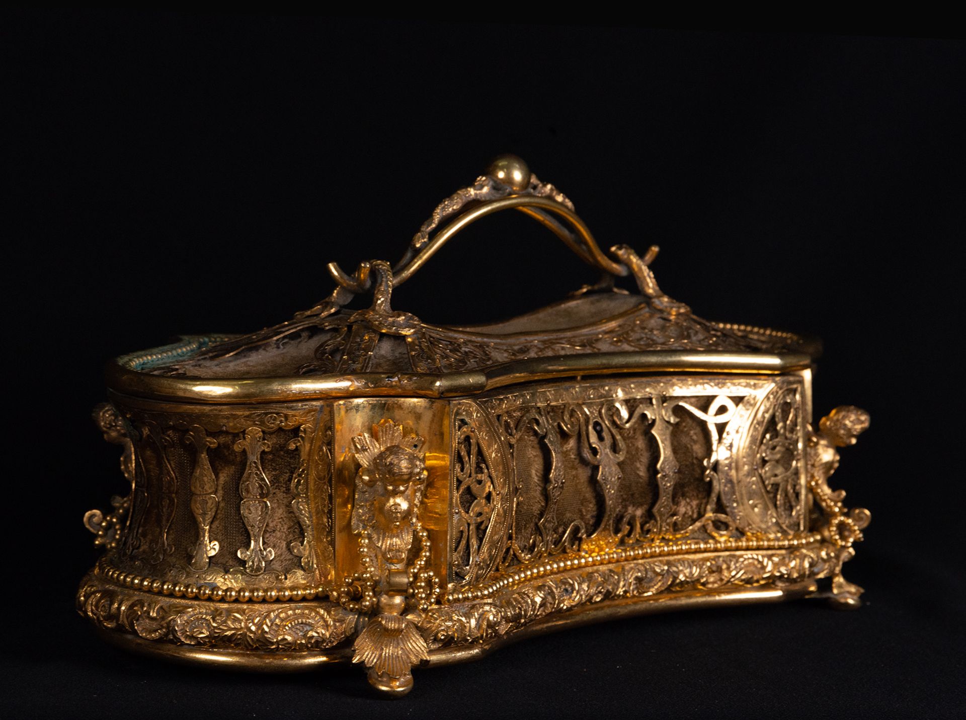 Precious French mercury-gilded chest or jewelry box, 19th century - Bild 2 aus 7