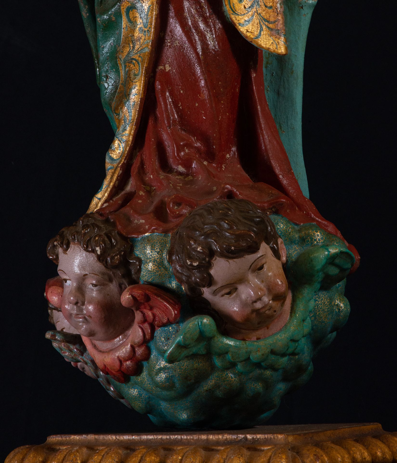 Large Immaculate Virgin, following the models of Alonso Cano, Novohispanic colonial school of the 18 - Image 3 of 5