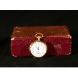 Gold Pocket Watch, 19th-20th century, Longines brand, with enameled Marquis crown on the back