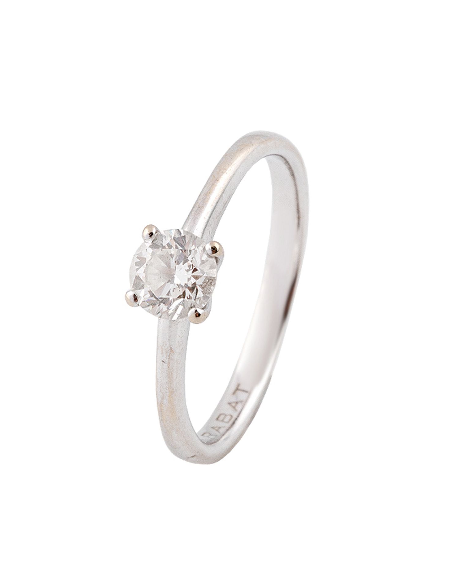 Solitaire ring in 18k white gold from the Rabat firm with a 0.42 ct central cut diamond - Bild 2 aus 3