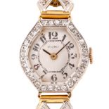 Elegant Belle Époque Ladies Watch - Jewel in yellow gold and brilliant cut diamonds