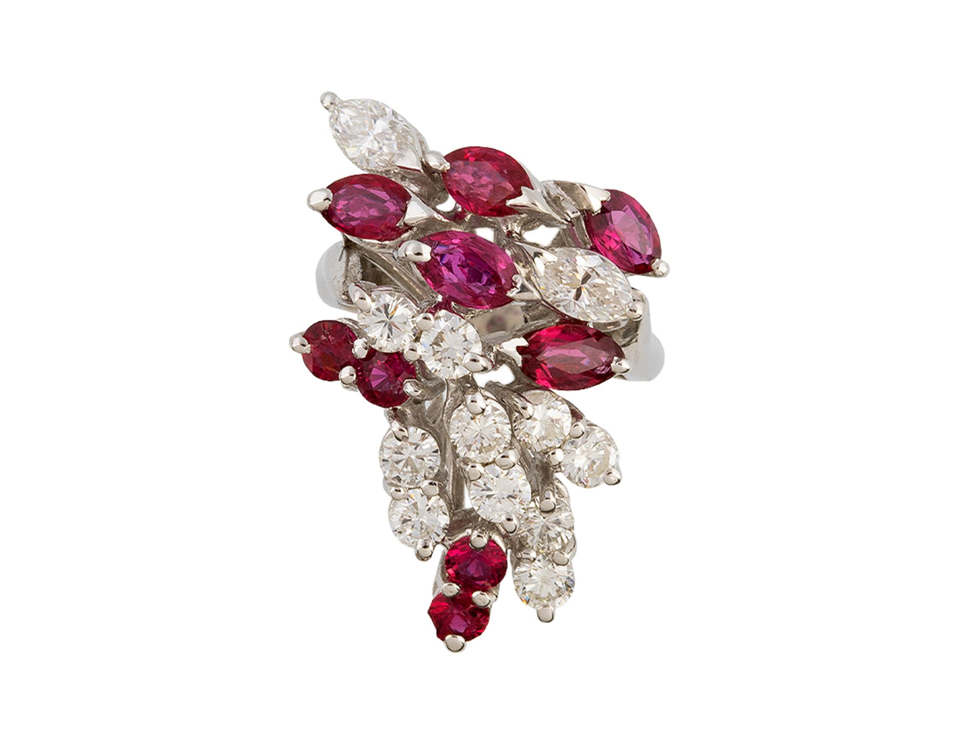 Important ring with AAA rubies of 1.20 ct in total and brilliant cut diamonds of 1 ct in total - Image 2 of 3