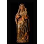 Large Virgin with Child school of the South of Portugal of the XVII century