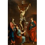 Christ on the Cross with Mary, Mary Magdalene and Saint John the Evangelist, 18th century Italian sc