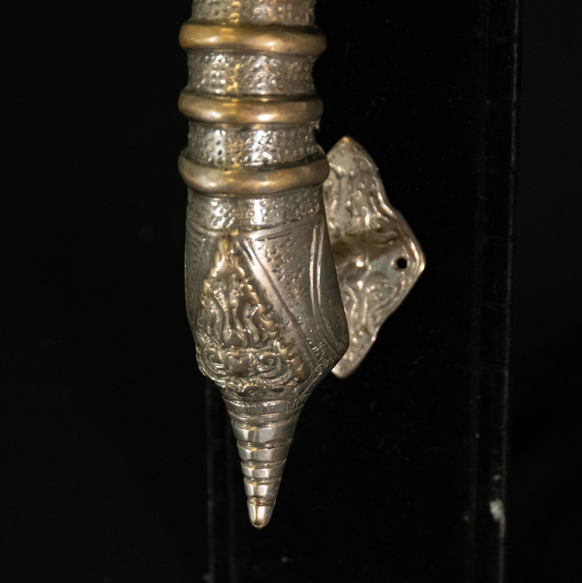 Rare pair of Coffin or Niche knobs in silver plated metal, late 19th century, England, Victorian Era - Image 4 of 6