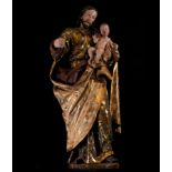 Large Saint Joseph with Child, New Spanish colonial work from the end of the 17th century