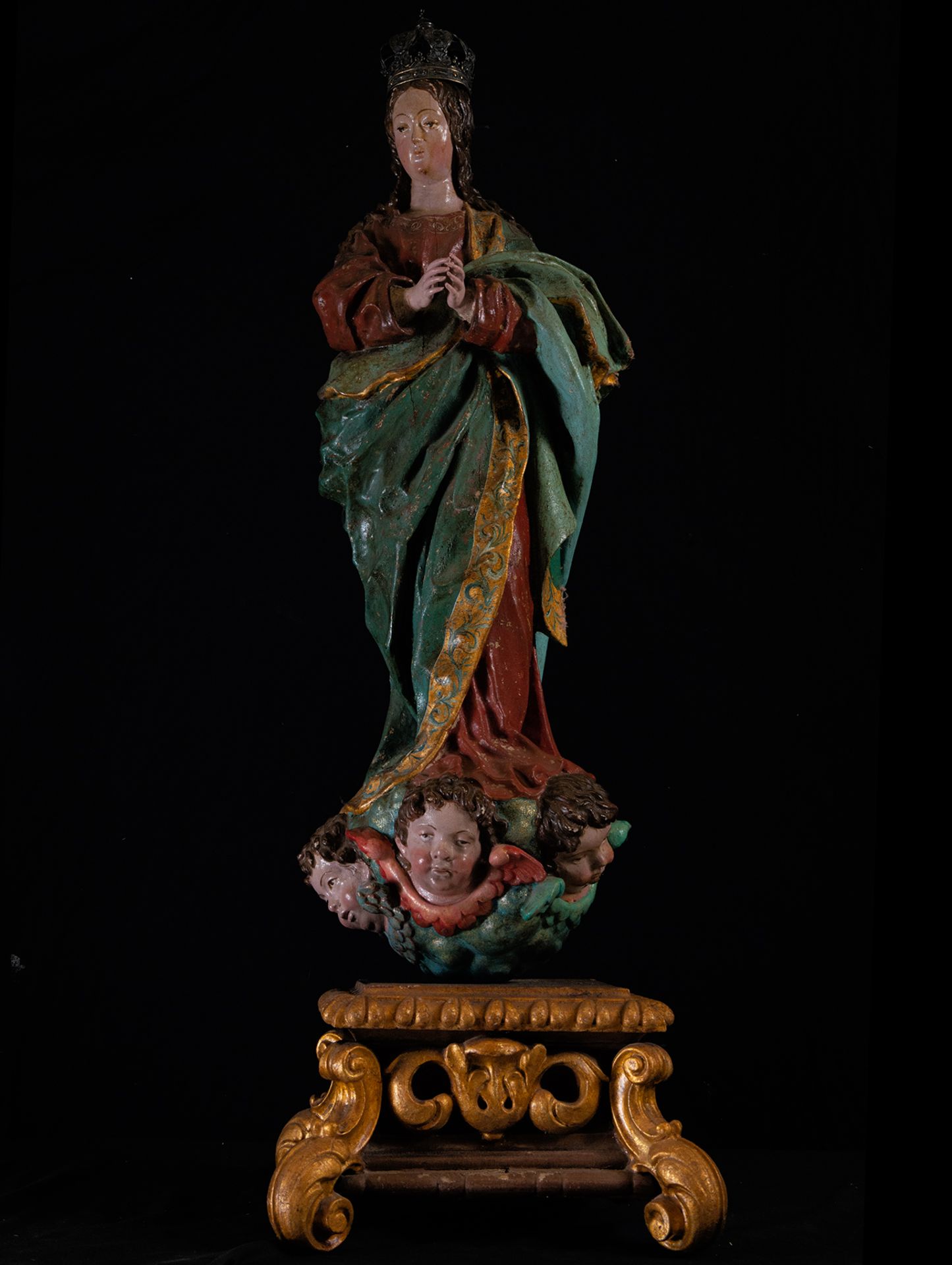 Large Immaculate Virgin, following the models of Alonso Cano, Novohispanic colonial school of the 18