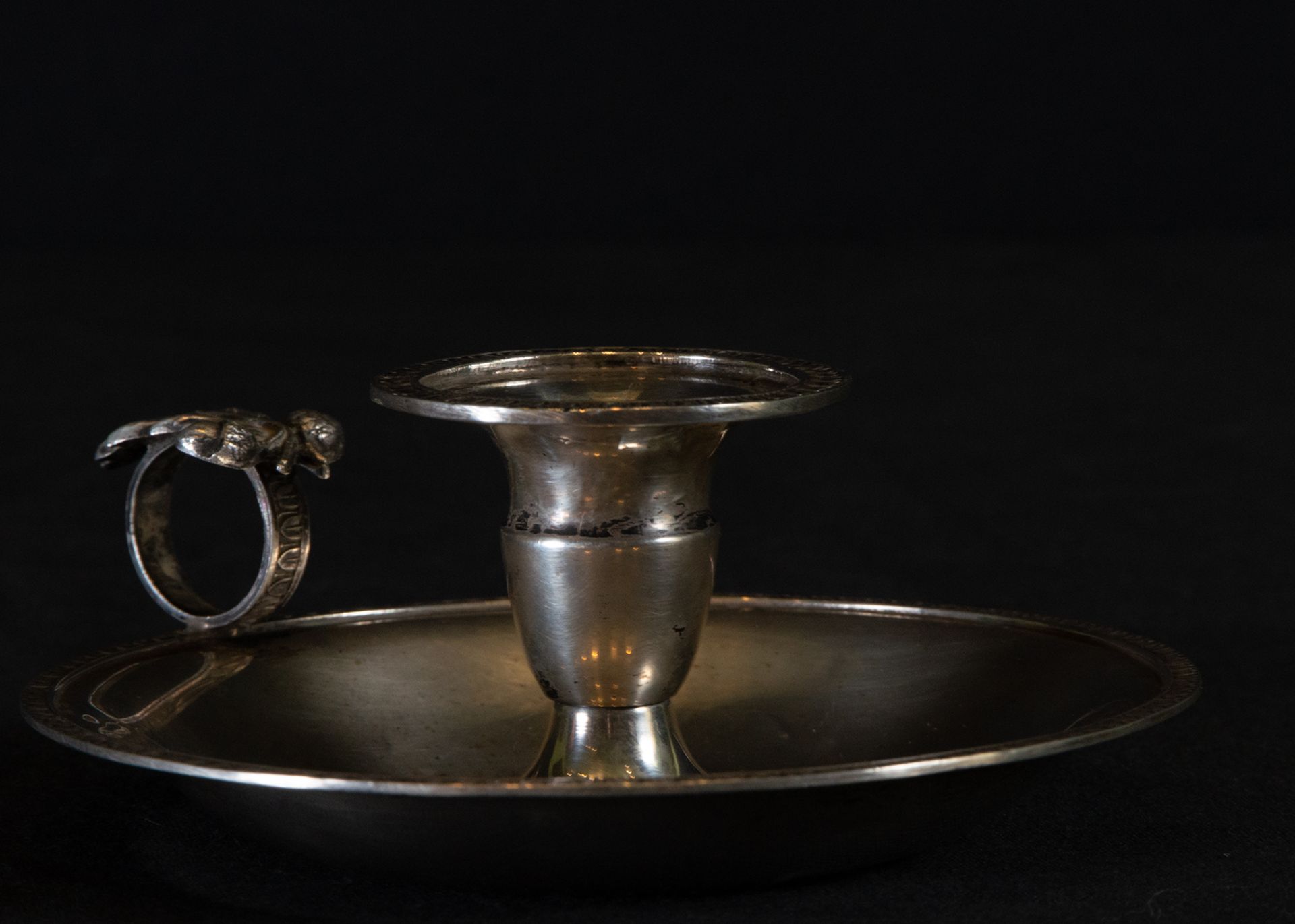 Silver candleholder, with contrasts, Sterling Silver, early 20th century