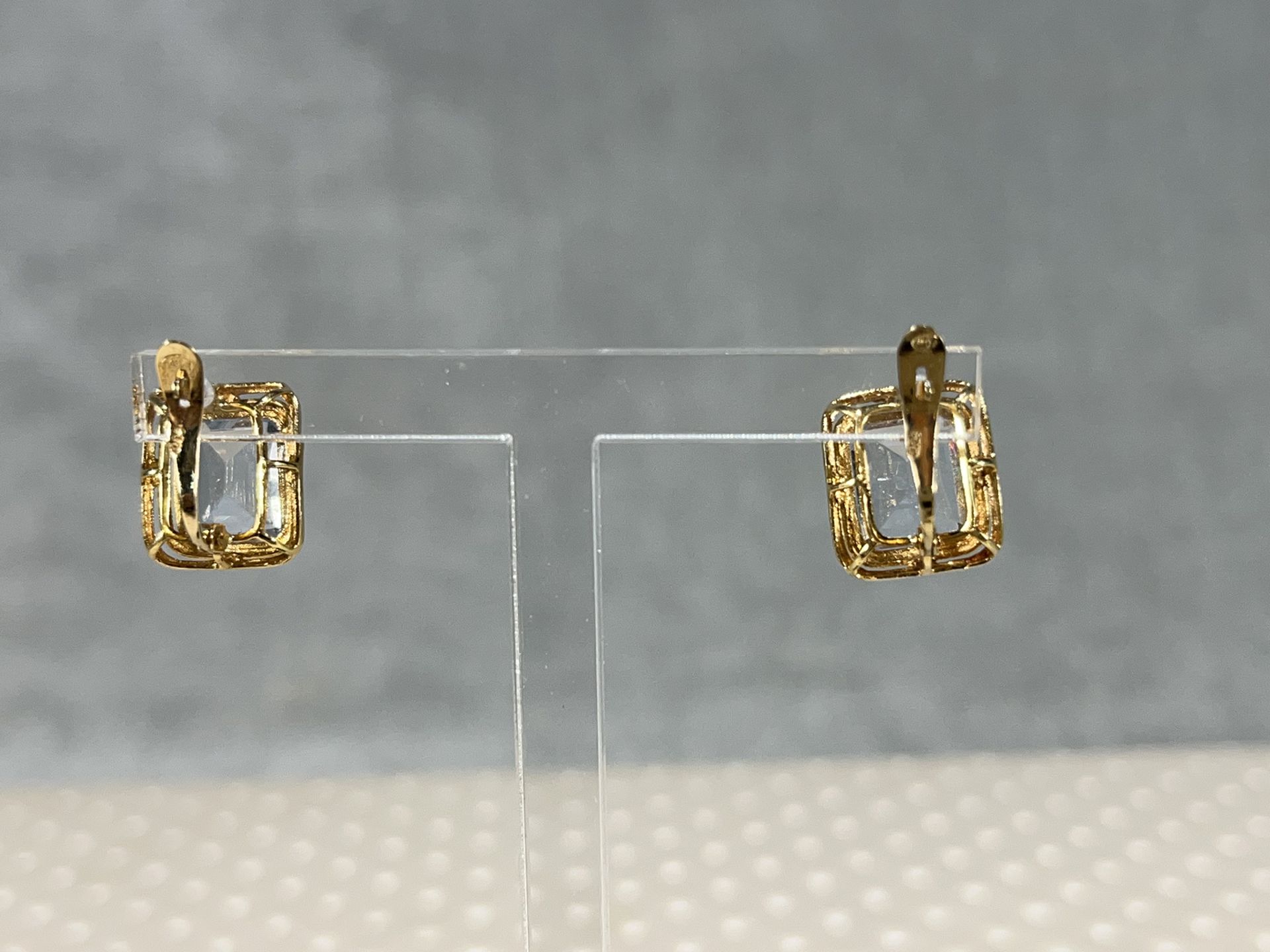 18k gold and topaz earrings - Image 3 of 6