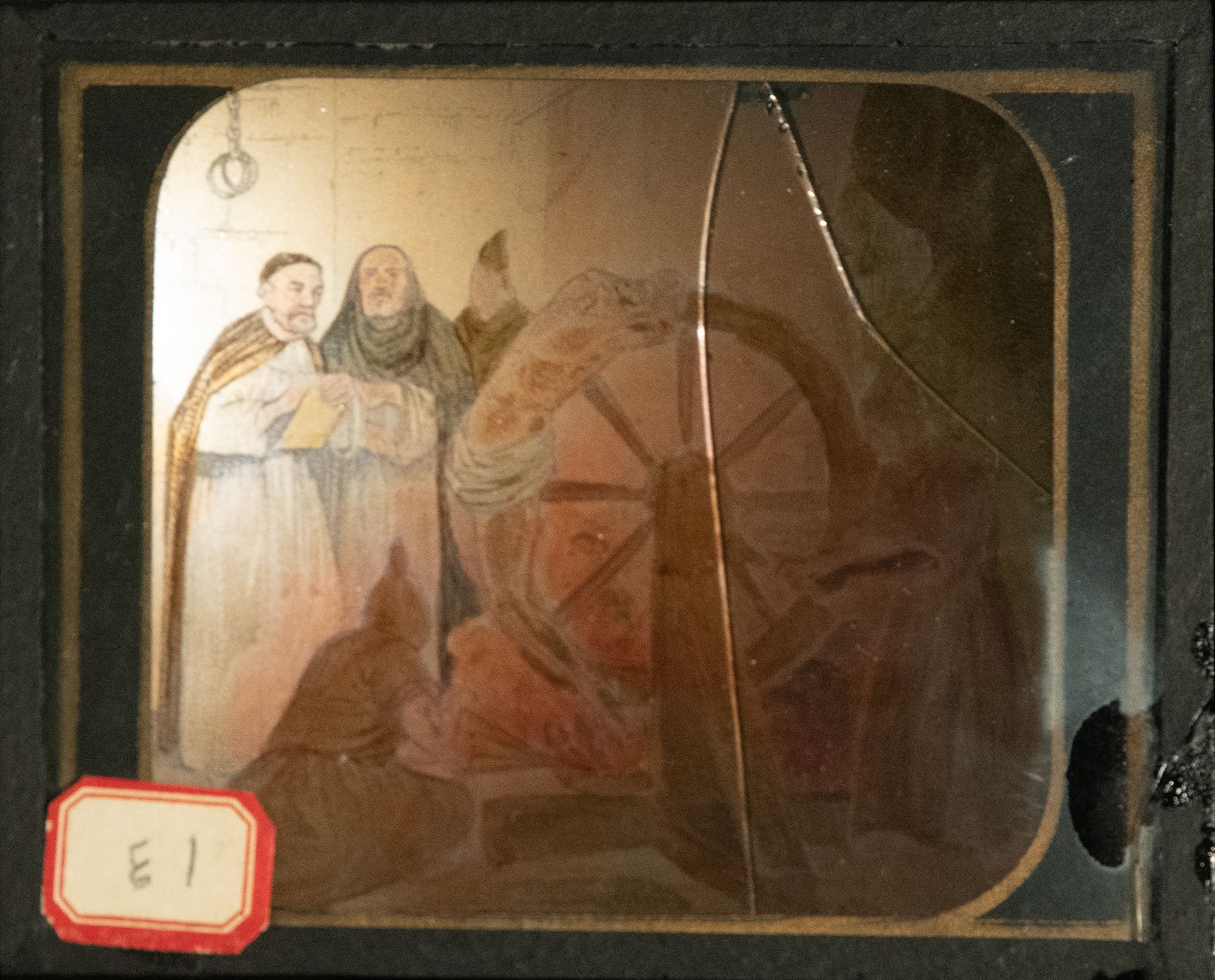 Rare Daguerreotype slide years 50-50 with scenes of the Spanish Inquisition (4 of 4)