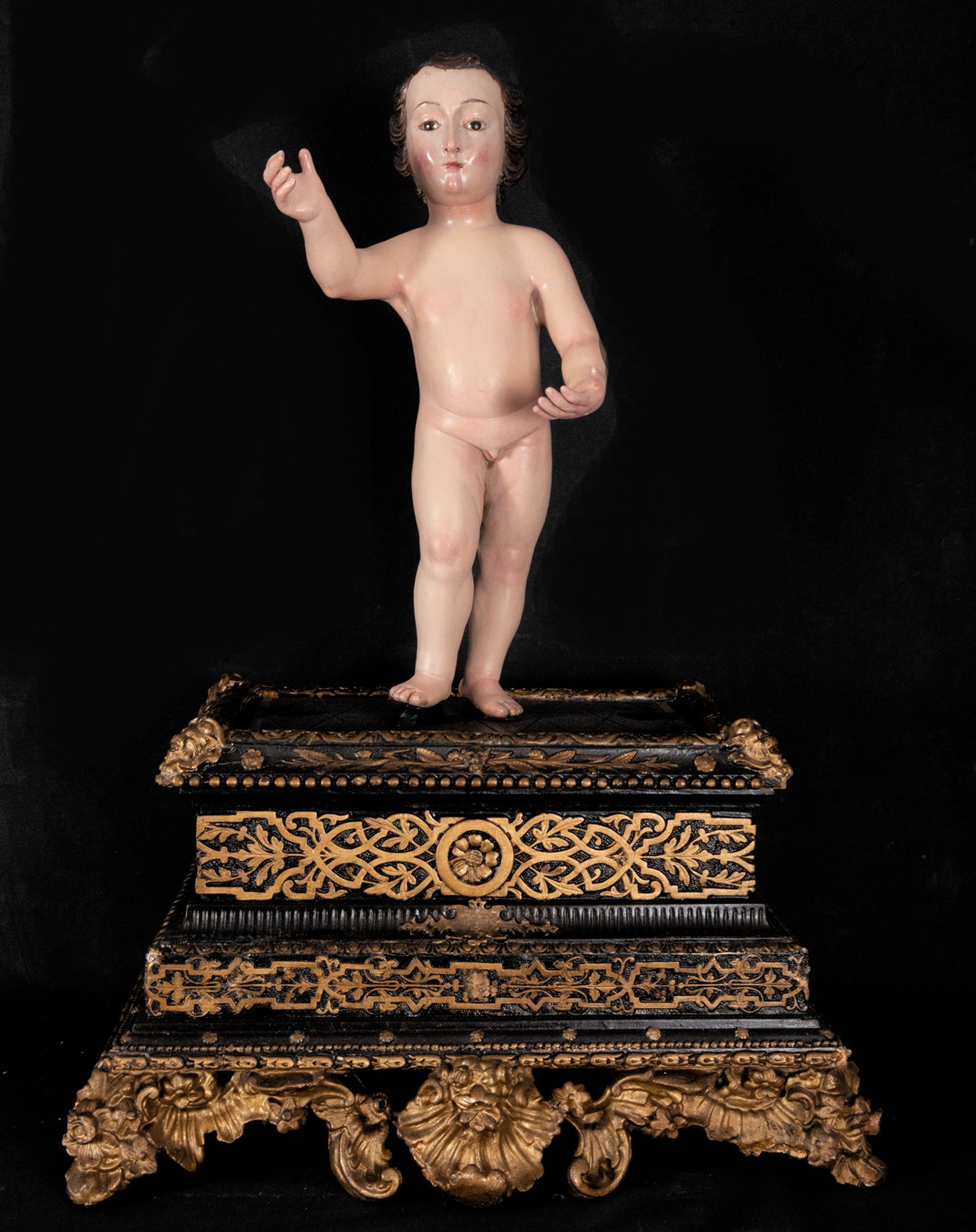 Child Jesus with important base, the Child 18th century, the 19th century base