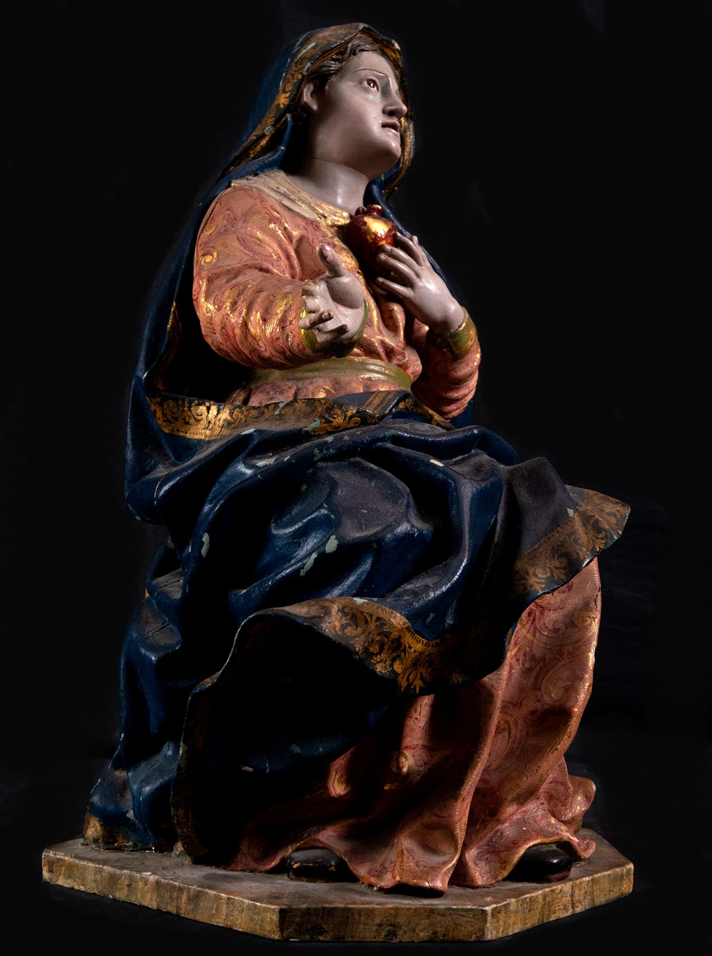 Important New Spanish colonial Dolorosa, 18th century Novohispanic colonial work - Image 4 of 5