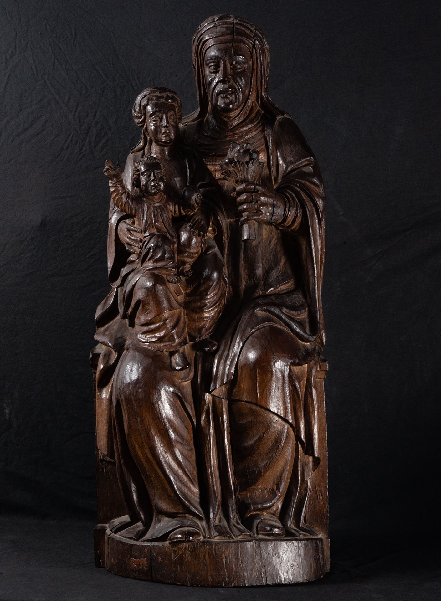 Large Triple Virgin with Saint Anne, The Virgin Mary and the Child Jesus in Arms, Cologne, 15th cent