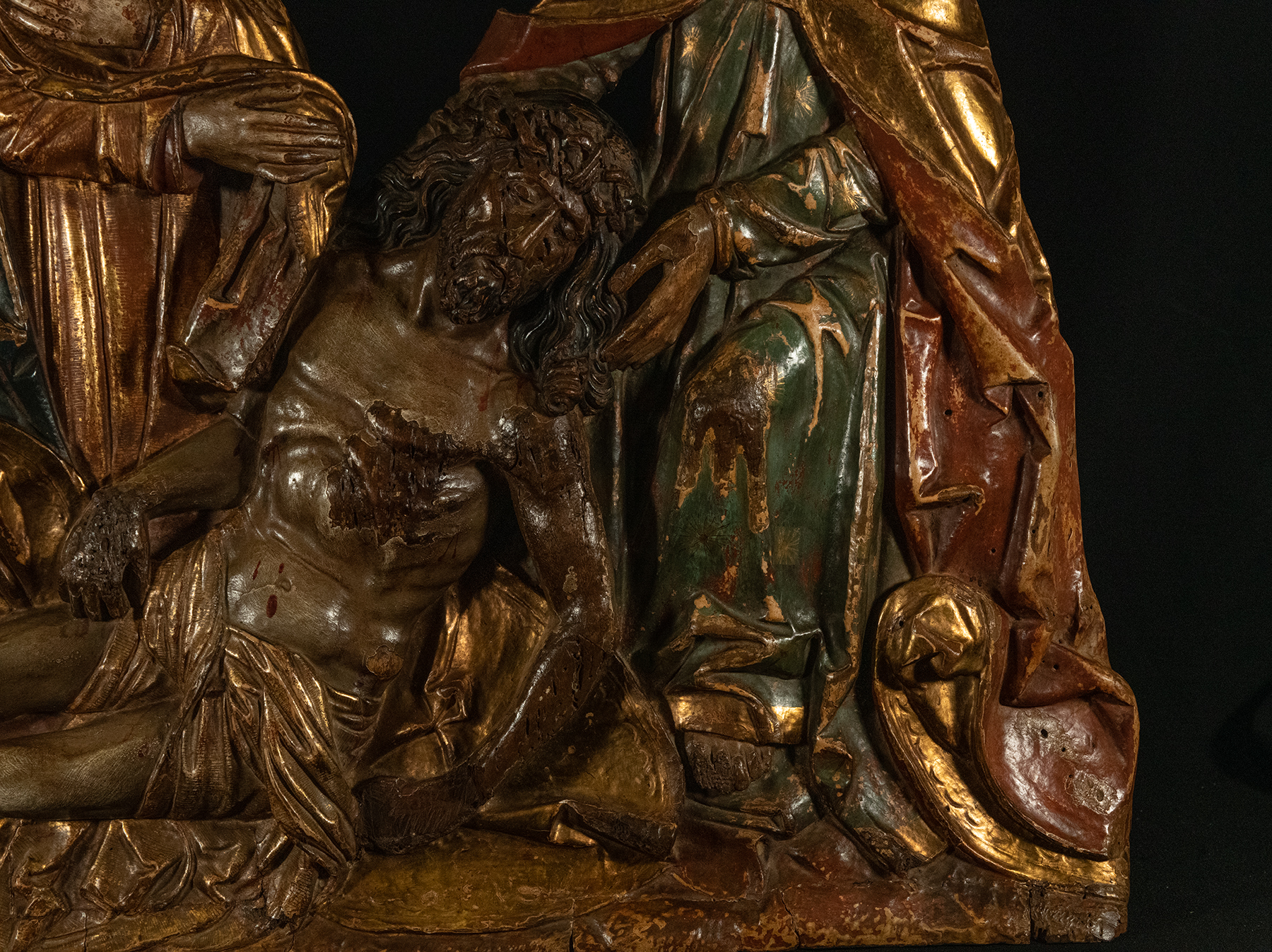 Important Gothic Group depicting the Descent of Christ, South Germany - Image 3 of 6
