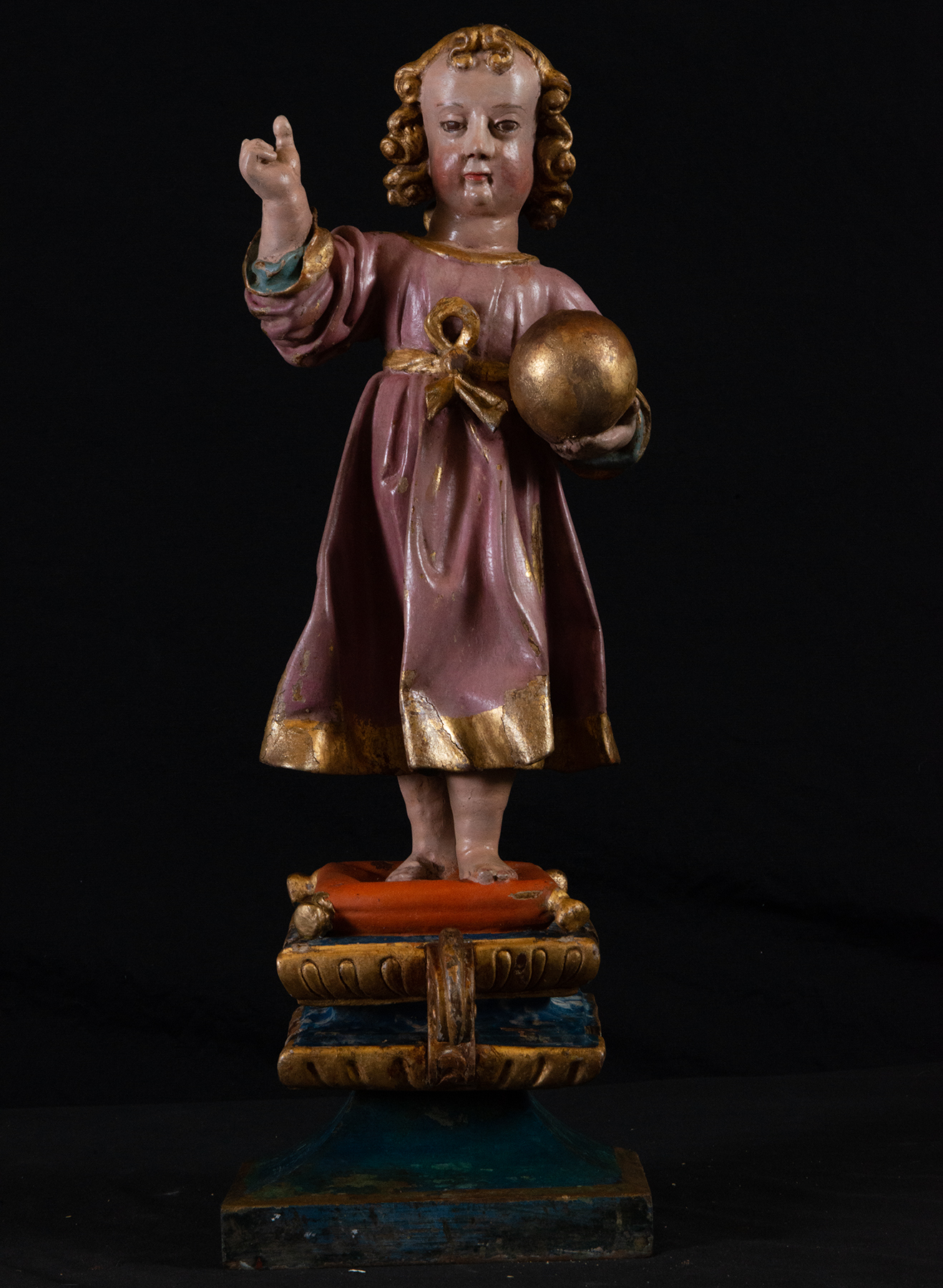 Infant Jesus Salvator Mundi, New Spanish colonial work from the second half of the 17th century, Mex