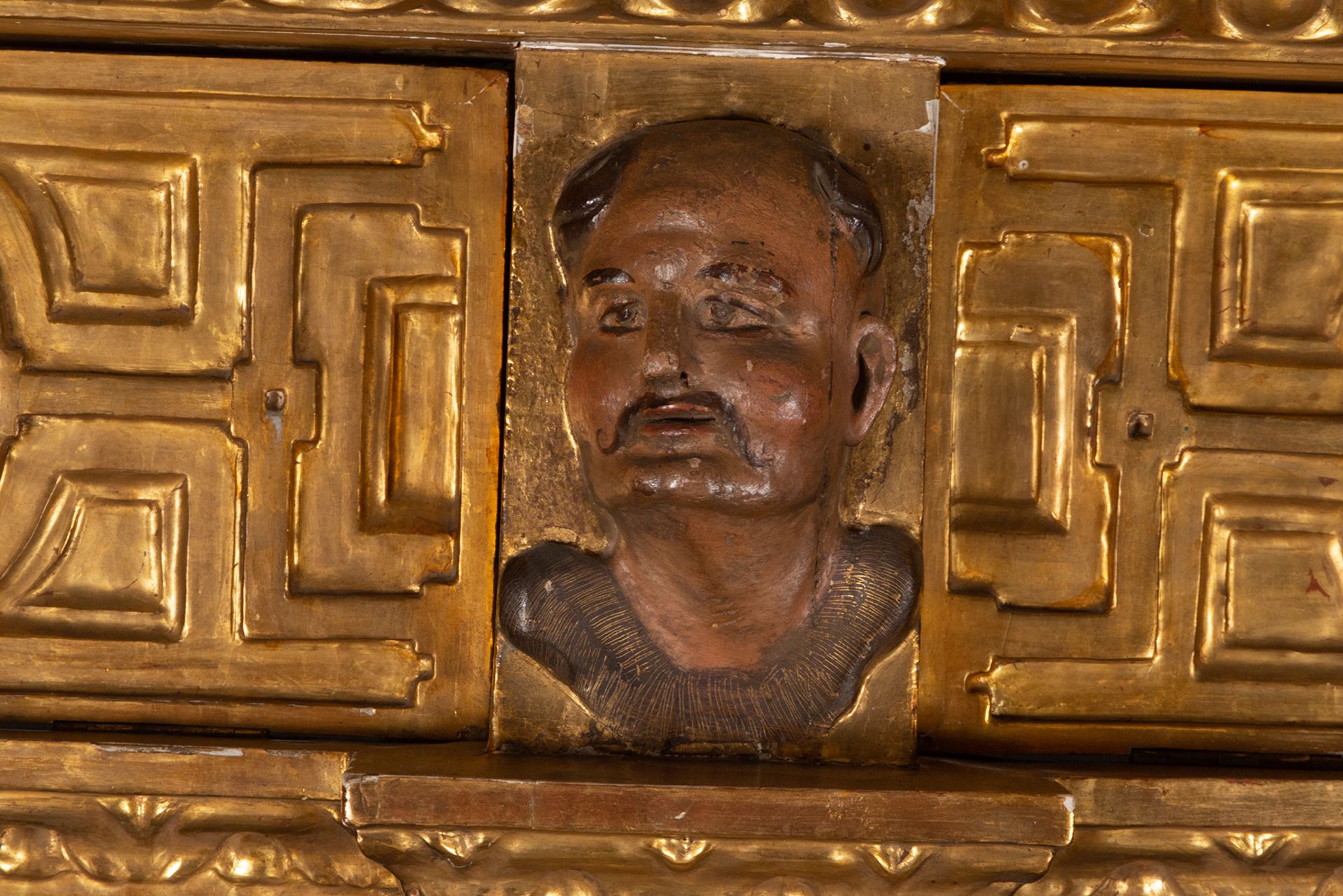 Large Bookcase Furniture (pair of previous batch) made up of a Renaissance Altarpiece with shelves,  - Image 3 of 9