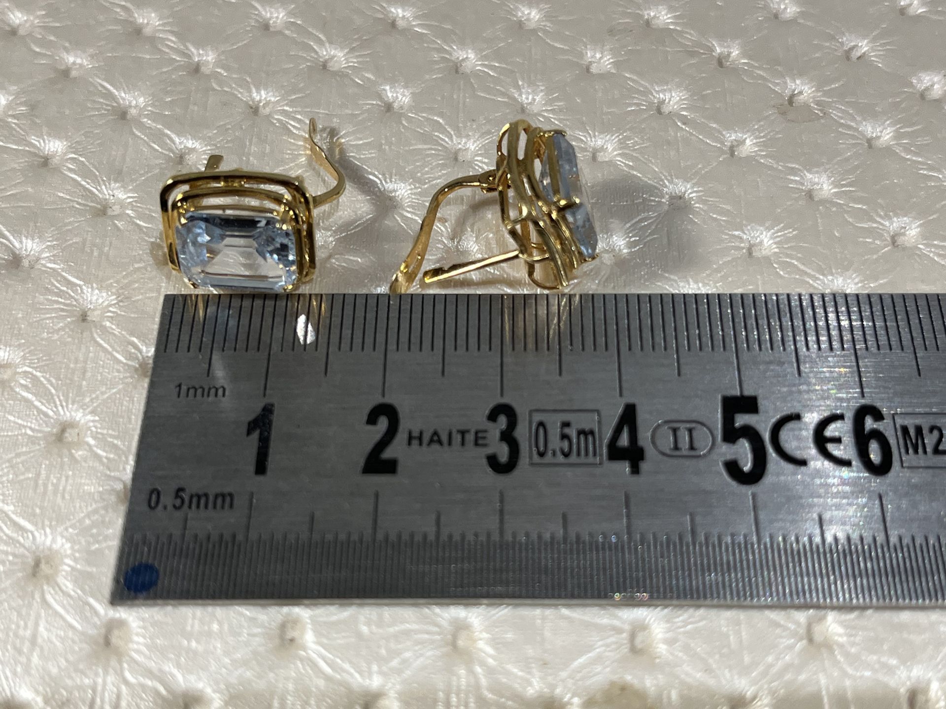 18k gold and topaz earrings - Image 4 of 6