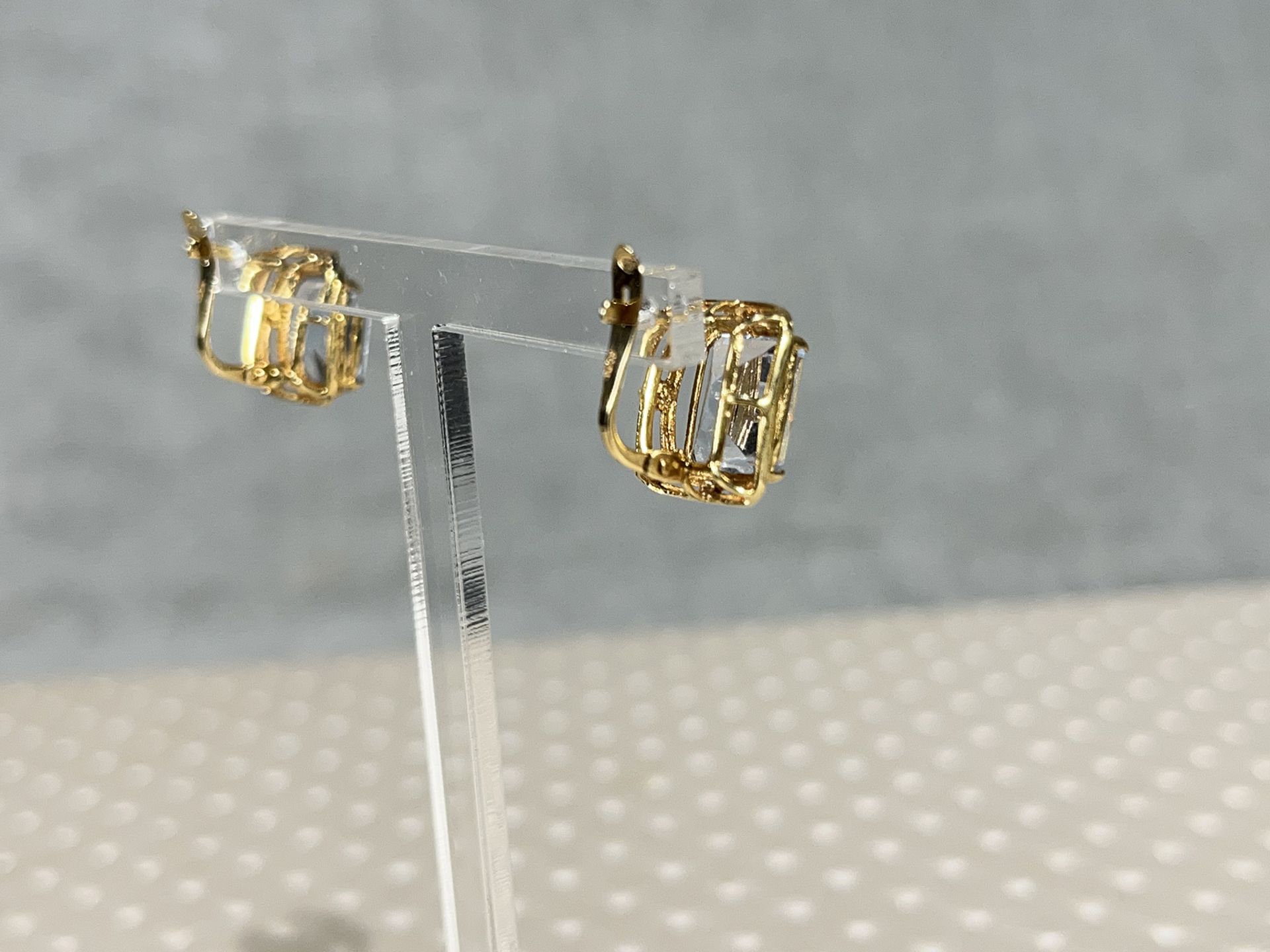 18k gold and topaz earrings - Image 2 of 6