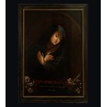 Signed Jose Polanco, Mexican school of the 19th C, Our Lady of Sorrows