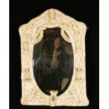 Finely carved bone mirror, Dieppe, France, 19th century