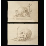 Pair of Vanitas on Paper, Italian school from the 18th - 19th century