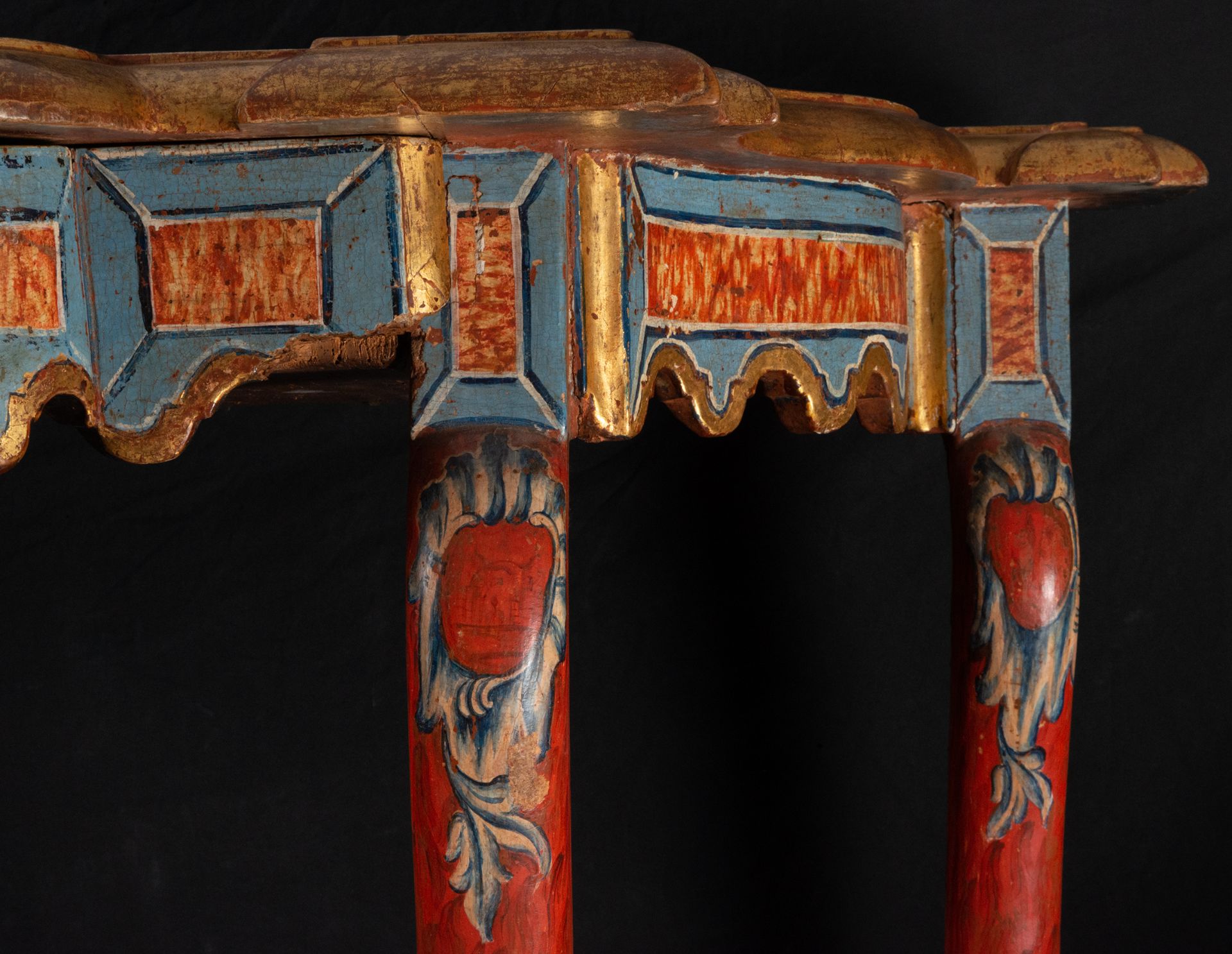 Important New Spanish console in polychrome wood, colonial work of the 18th century - Image 2 of 6